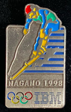 Load image into Gallery viewer, 1998 Nagano Winter Olympics Japan IBM Lapel Pin Set 4 Pins + Case Vintage