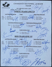 Load image into Gallery viewer, 2000 Canada World Junior Hockey Selection Camp Intra Squad Autographed Lineup