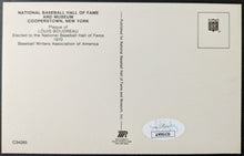 Load image into Gallery viewer, Lou Boudreau Signed Hall Of Fame Plaque Autographed Postcard Indians HOF MLB JSA