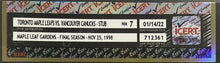 Load image into Gallery viewer, 11/25/1998 Maple Leaf Gardens Ticket Last Season Toronto vs Vancouver Canucks