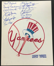 Load image into Gallery viewer, New York Yankees Signed MLB Baseball Logo Illustration Board Phil Rizzuto + More