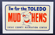 Load image into Gallery viewer, 1960's Toledo Mud Hens Baseball Club Vintage Decal Original Unused Sticker