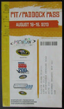 Load image into Gallery viewer, 2013 NASCAR Pure Michigan 400 Full Ticket + Pit Paddock Pass + Fan Guide Racing