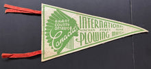 Load image into Gallery viewer, 1949 Brant County Ontario International Plowing Match Vintage Felt Pennant