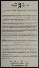 Load image into Gallery viewer, 2015 IIHF World Junior Hockey Championships Ticket Switzerland Sweden Toronto