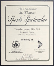 Load image into Gallery viewer, 2013 St. Thomas Sports Celebrity Dinner Signed Eddie Shack Program Autographed