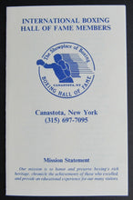 Load image into Gallery viewer, 1995 Signed Boxing Hall Of Fame Induction Day Promo Card + Brochure + Name List