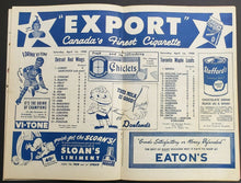 Load image into Gallery viewer, 1950 Maple Leaf Gardens Semi-Finals Stanley Cup Program Leafs v Red Wings Broda