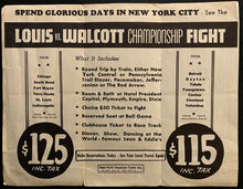 Load image into Gallery viewer, 1948 Heavyweight Boxing Championship Brochure Joe Louis v Jersey Joe Walcott Vtg