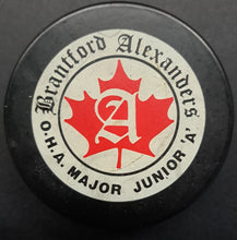 Load image into Gallery viewer, 1978 Brantford Alexanders OHA Major Jr. A Game Used Hockey Puck Viceroy Vintage