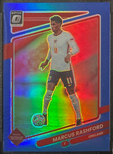 Load image into Gallery viewer, 2021-22 Donruss Road to Qatar #55 Marcus Rashford Optic Blue Prizm 50/99 SGC 9