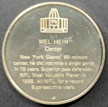 Load image into Gallery viewer, 1972 Mel Hein Pro Football Hall Of Fame Medal Franklin Mint 1 Troy Oz. NFL