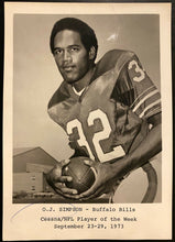 Load image into Gallery viewer, 1973 NFL Football Promotional Photo Buffalo Bills OJ Simpson Authenticated LOA