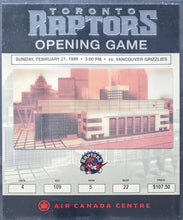 Load image into Gallery viewer, 1999 First Toronto Raptors Game in Air Canada Centre Slabbed Full Ticket NBA VTG