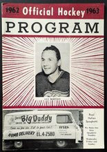 Load image into Gallery viewer, 1962/1963 Chatham Maroons Senior A Hockey Program vs. Kitchener-Waterloo Tigers