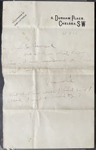 Load image into Gallery viewer, 1908 Bram Stoker Hand-Written Signed Letter From Personal Residence PSA/DNA Auth