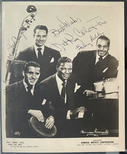 Load image into Gallery viewer, 1950's Nat King Cole Trio Promotional Photo Signed All 4 Members Authentic PSA