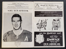 Load image into Gallery viewer, 1966 Chicago Stadium NHL Program Blackhawks vs Toronto Maple Leafs Doug Mohns