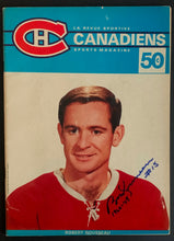 Load image into Gallery viewer, 1968 Montreal Canadiens Bobby Rousseau Autographed Hockey Program Cover Bruins