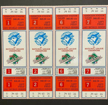 Load image into Gallery viewer, 1987 MLB Baseball Toronto Blue Jays World Series Phantom Ticket Strip of 4