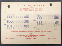 Load image into Gallery viewer, Toronto Maple Leaf Baseball Team Pocket Schedules 1952-1959 Vintage