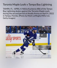 Load image into Gallery viewer, 2022 Nikita Kucherov Game Worn Bauer Hockey Gloves Photo Matched Tampa Bay NHL