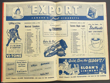 Load image into Gallery viewer, 1955 Maple Leaf Gardens Program Montreal Canadiens vs Toronto NHL Hockey Lumley
