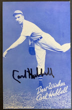 Load image into Gallery viewer, 1980 Carl Hubbell Autographed Vintage Exhibit Card Signed MLB Baseball HOFer JSA