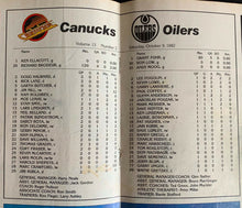 Load image into Gallery viewer, 1982 Pacific Coliseum NHL Program Oilers vs Canucks Gretzky 200th Goal Milestone