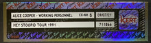 Load image into Gallery viewer, 1991 Alice Cooper Hey Stoopid Tour Working Personnel Staff Pass Vintage iCert