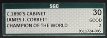 Load image into Gallery viewer, 1890's James Corbett Cabinet Photo SGC Graded 2 World Champion Boxer Boxing