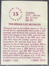 Load image into Gallery viewer, 1976 SSPC #433 Thurman Munson MLB Baseball Card New York Yankees Beckett 9.5