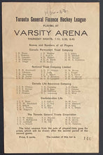 Load image into Gallery viewer, 1932 Toronto General Finance Hockey League Program / News Clips Varsity Arena