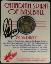 Load image into Gallery viewer, Rob Ducey Signed MLB Player Sealed Coin Autographed Canadian Spirit of Baseball