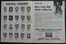 Load image into Gallery viewer, 1961 NHL Hockey Program Detroit Red Wings v Montreal Canadiens Toe Blake Olympia