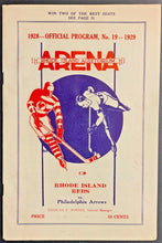 Load image into Gallery viewer, 1929 Rhode Island Reds Can-Am Hockey Program vs Philadelphia Arrows Unscored