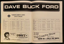 Load image into Gallery viewer, 1971 NHL Hockey Program Vancouver Canucks vs Toronto Maple Leafs Inaugural Year