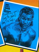 Load image into Gallery viewer, 1987 Vintage Rare Tony Tucker Autographed Poster Championship Fight Mike Tyson