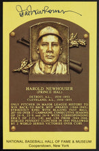 Load image into Gallery viewer, Hal Newhouser Signed Hall Of Fame Plaque Autographed Postcard Tigers HOF MLB JSA