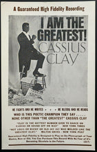 Load image into Gallery viewer, 1963 Vintage Promo Poster Cassius Clay Muhammad Ali Album I Am The Greatest LP