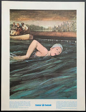 Load image into Gallery viewer, 1954 Marilyn Bell Vintage Print Toronto First Person To Swim Lake Ontario Canada