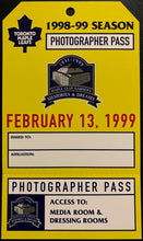 Load image into Gallery viewer, 1999 NHL Hockey Leafs Photographer Pass Maple Leaf Gardens Last Game Toronto
