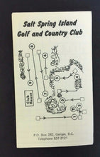 Load image into Gallery viewer, Golf Country Club Score Card Club House Salt Spring Island Unused