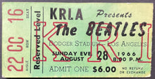 Load image into Gallery viewer, 1966 The Beatles Original Vintage Dodger Stadium Ticket Stub 2nd Last Concert
