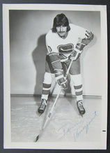 Load image into Gallery viewer, Circa 1973 NHL Hockey Vancouver Canucks Dennis Ververgaert Autographed Photo Vtg