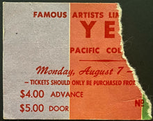 Load image into Gallery viewer, 1972 Yes Concert Ticket Stub Pacific Coliseum Vancouver Vintage Music Prog Rock