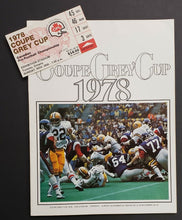 Load image into Gallery viewer, 1978 Exhibition Stadium Grey Cup CFL Program Edmonton vs Montreal + Ticket Stub