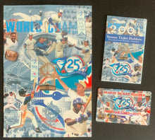 Load image into Gallery viewer, 2001 Toronto Blue Jays 25th Anniversary Items Schedule + Ticket Envelope + Card