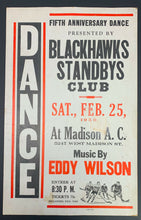 Load image into Gallery viewer, 1950 Chicago Blackhawks Standbys Fan Club Broadside 5th Anniversary Dance