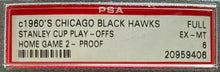 Load image into Gallery viewer, 1960's Chicago Blackhawks Stanley Cup Playoffs Game 2 Proof Full Ticket PSA 6